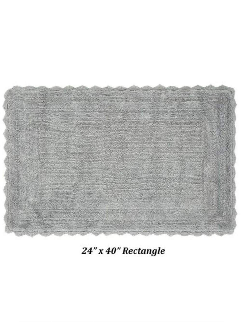 Better Trends Lilly Crochet Collection 24” x 40” Gray 100% Cotton bath mat rug